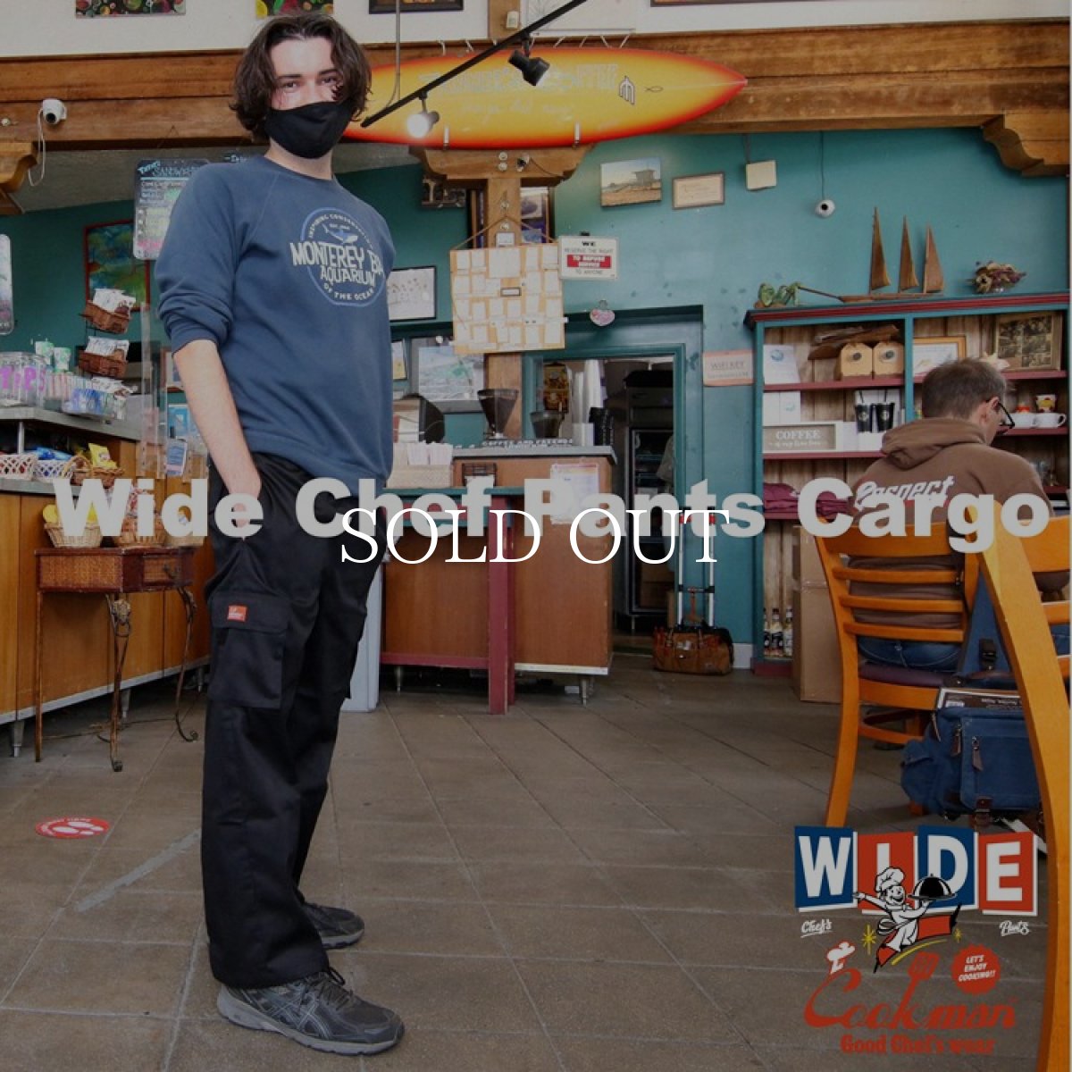 画像7: COOKMAN  Wide Chef Pants Cargo Black (Black) (7)