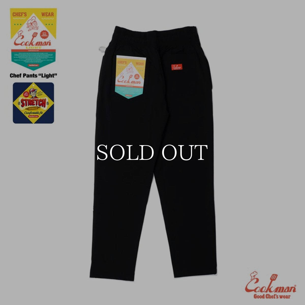 画像4: COOKMAN  Chef Pants "Light" Black (Black) (4)