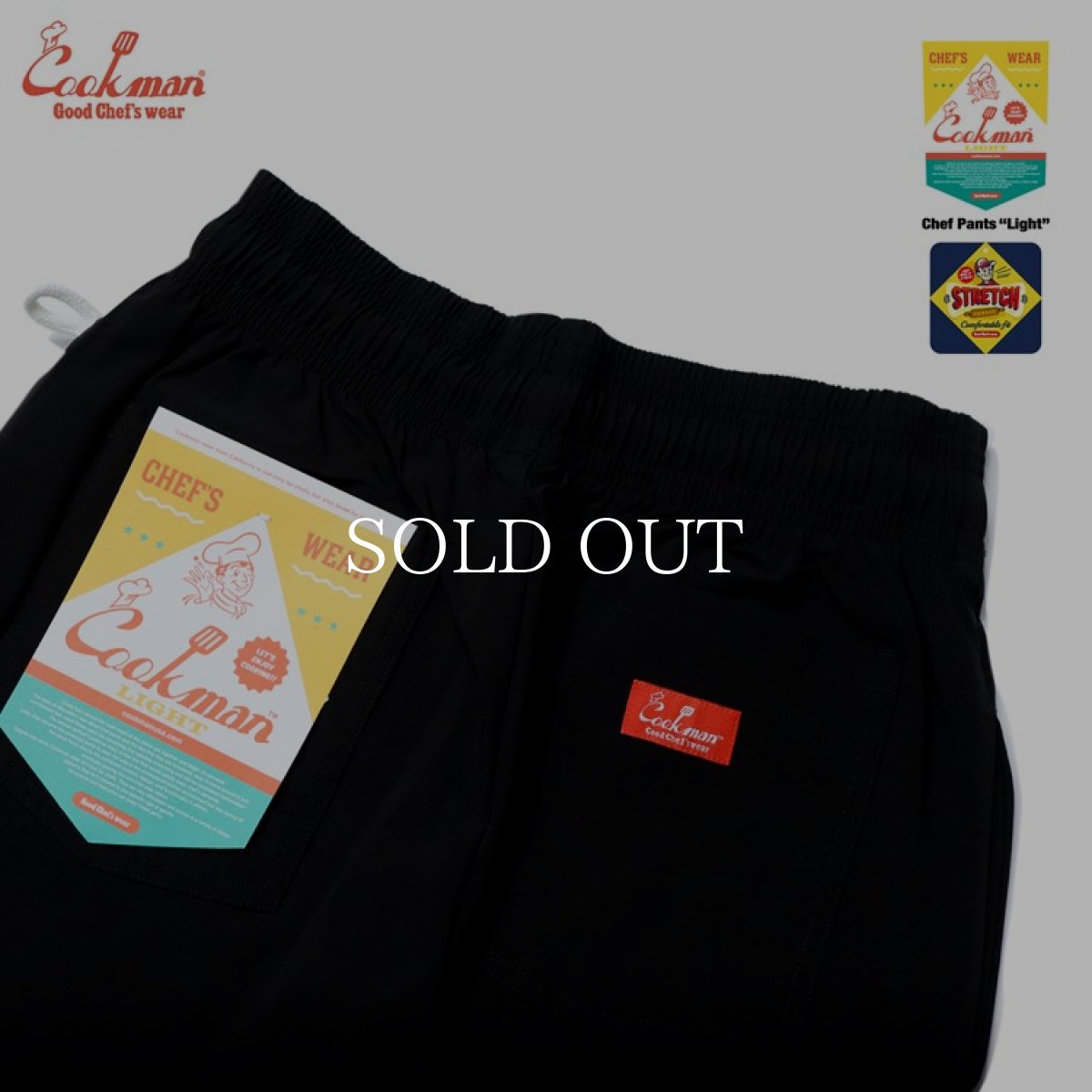 画像8: COOKMAN  Chef Pants "Light" Black (Black) (8)
