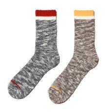 画像1: STANDARD CALIFORNIA  SD Cotton Mix Socks-2P (Navy/Red, Brown/Yellow) (1)