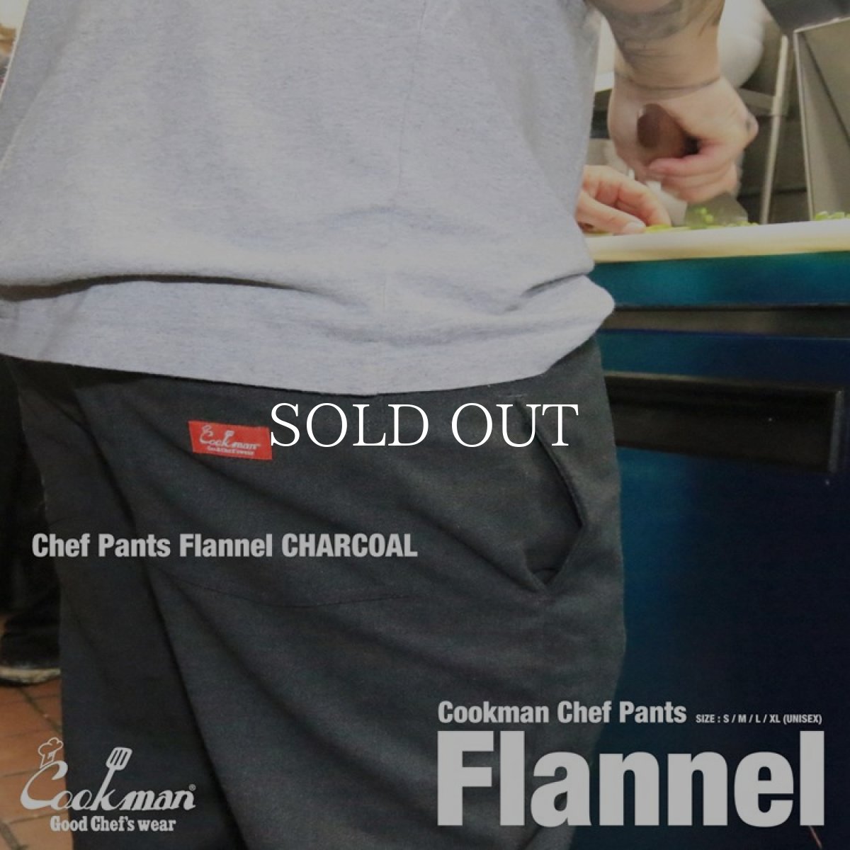 画像12: COOKMAN  Chef Pants Flannel Charcoal (Charcoal) (12)