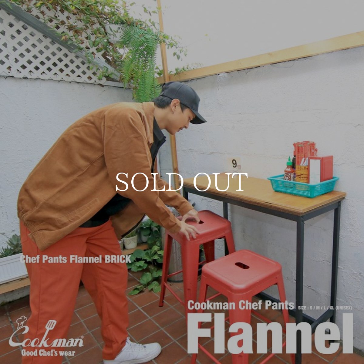 画像11: COOKMAN  Chef Pants Flannel Brick (Orange) (11)