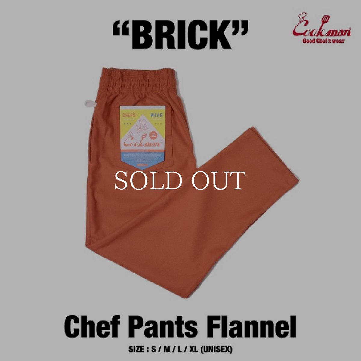 画像1: COOKMAN  Chef Pants Flannel Brick (Orange) (1)