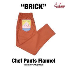 画像1: COOKMAN  Chef Pants Flannel Brick (Orange) (1)