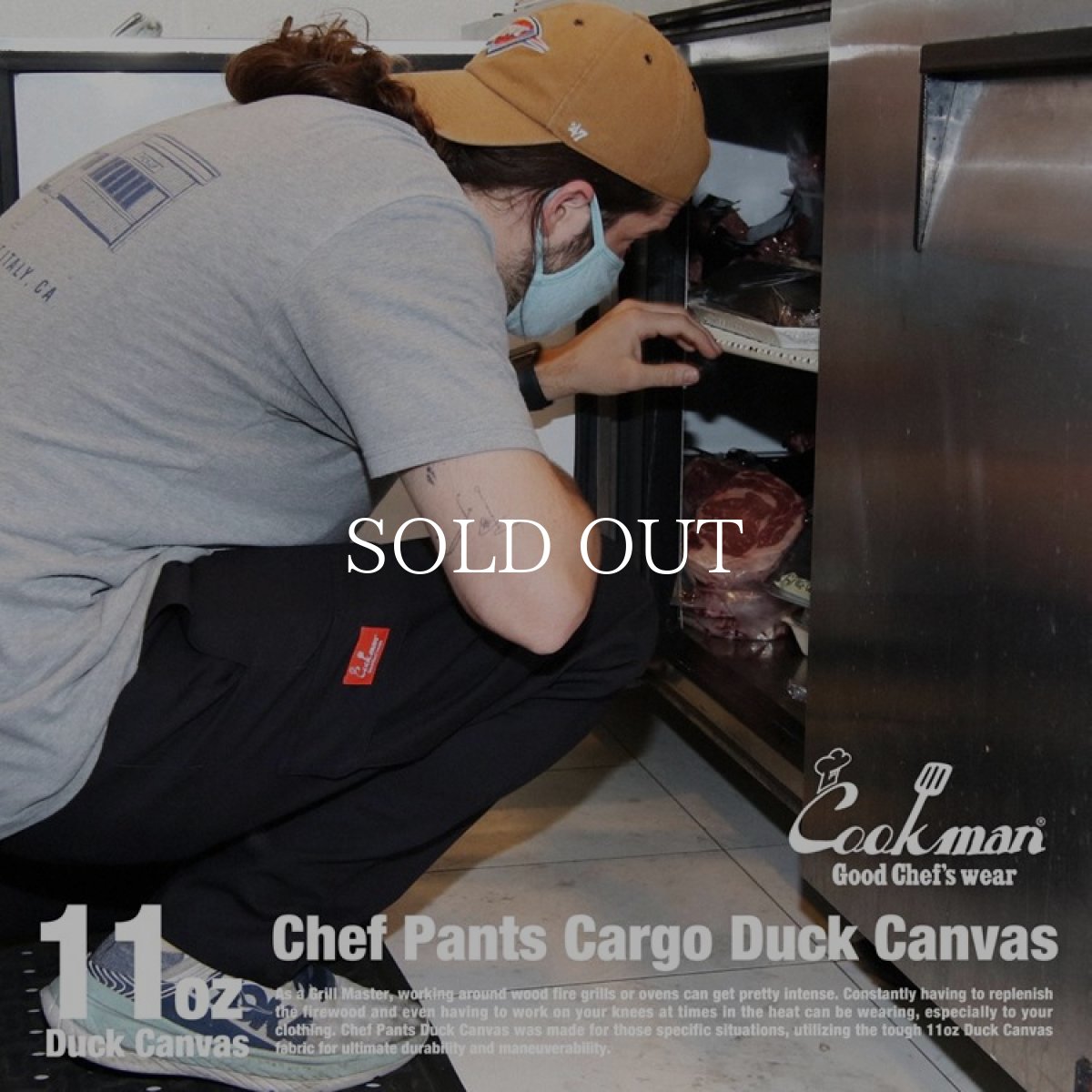 画像16: COOKMAN  Chef Pants Cargo Duck Canvas (Black) (16)