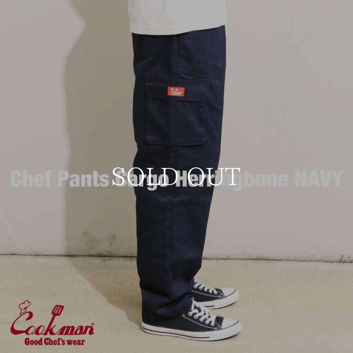 画像3: COOKMAN  Chef Pants Cargo Herringbone (Navy) (3)