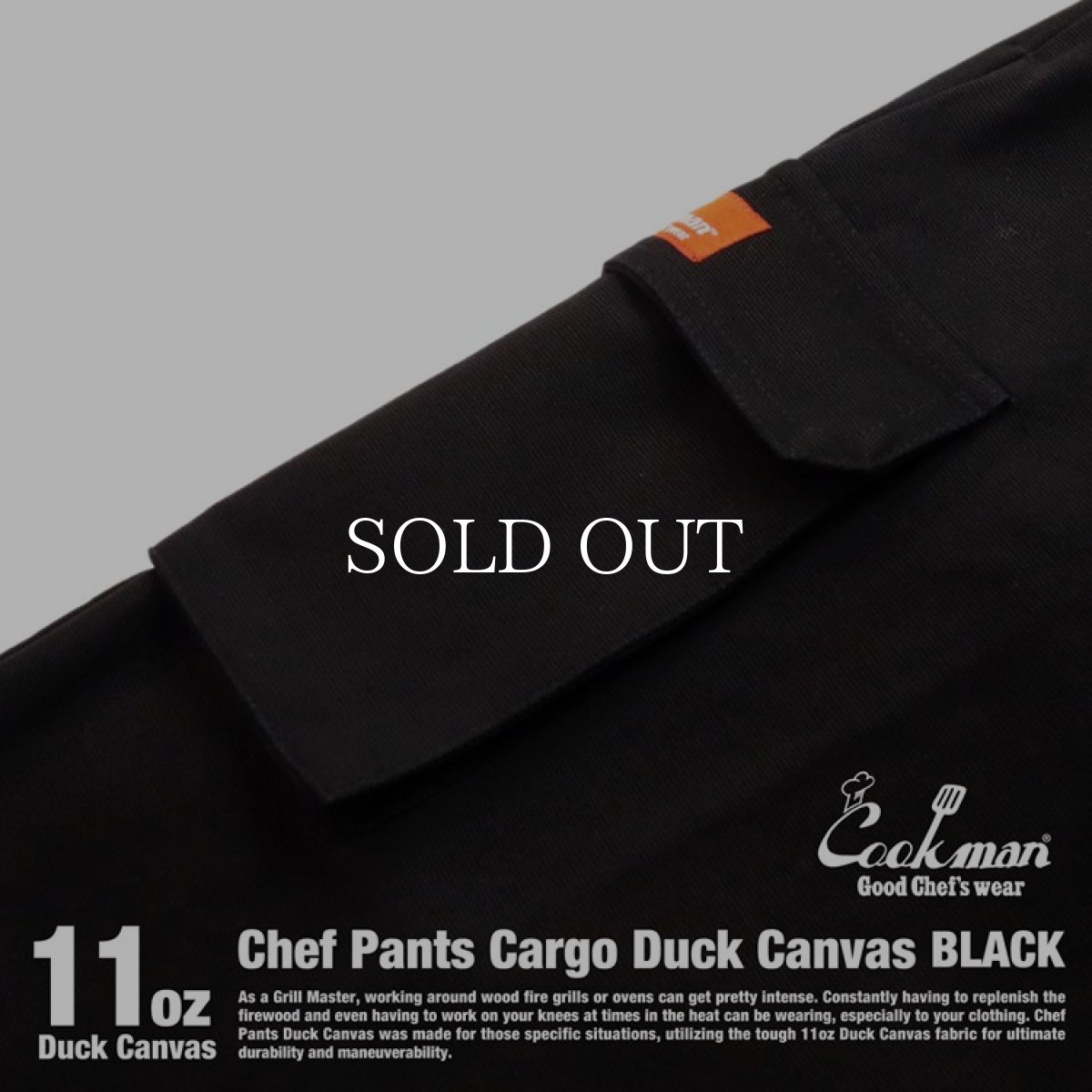 画像13: COOKMAN  Chef Pants Cargo Duck Canvas (Black) (13)