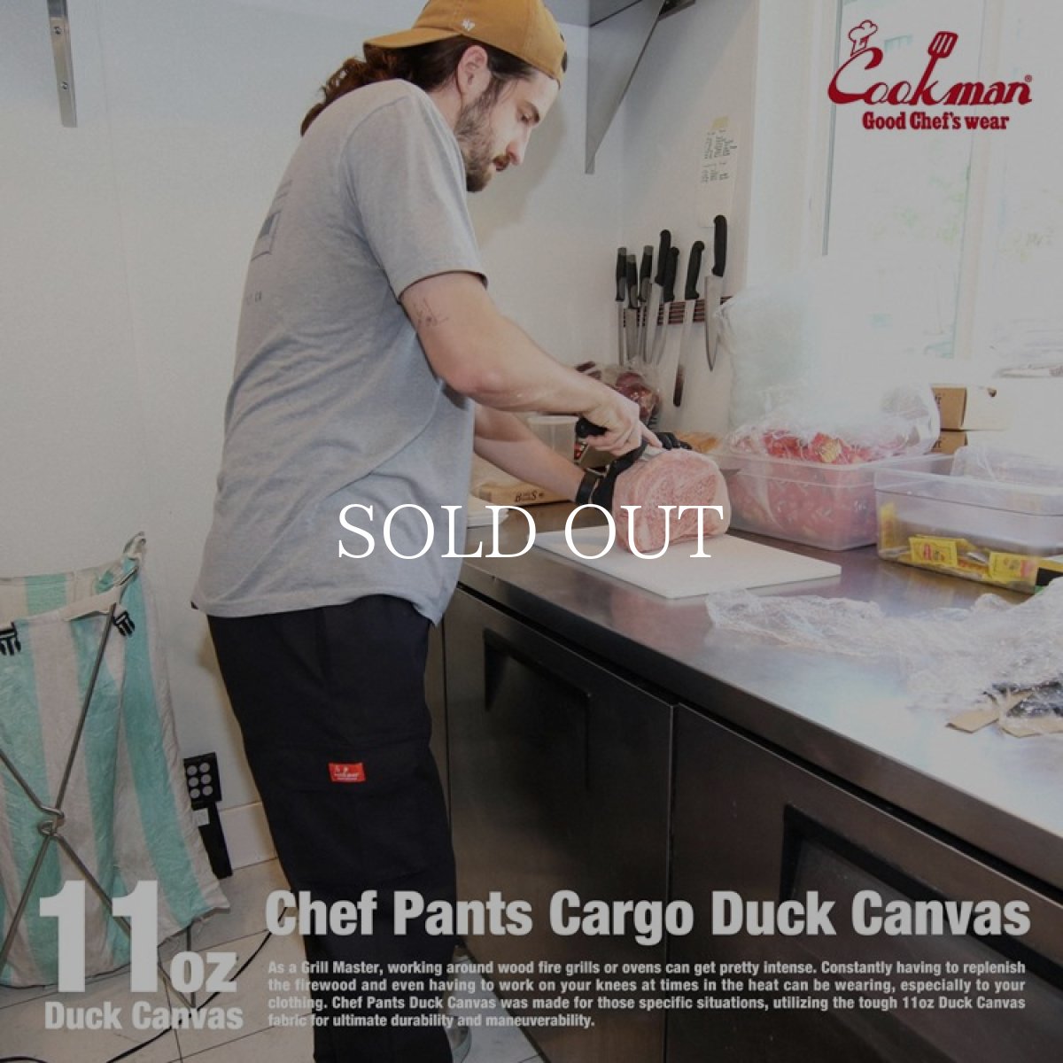 画像15: COOKMAN  Chef Pants Cargo Duck Canvas (Black) (15)