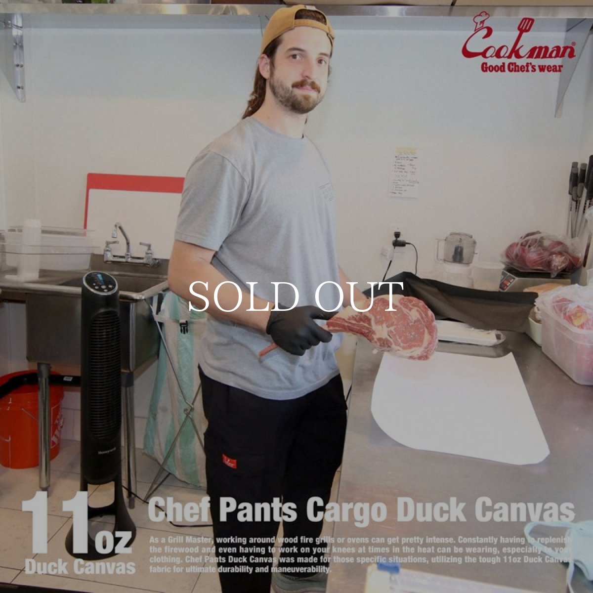 画像14: COOKMAN  Chef Pants Cargo Duck Canvas (Black) (14)