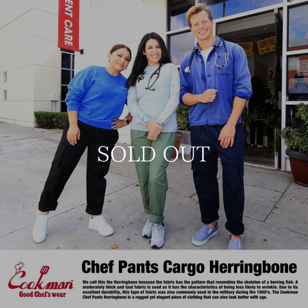 画像18: COOKMAN  Chef Pants Cargo Herringbone (Navy) (18)