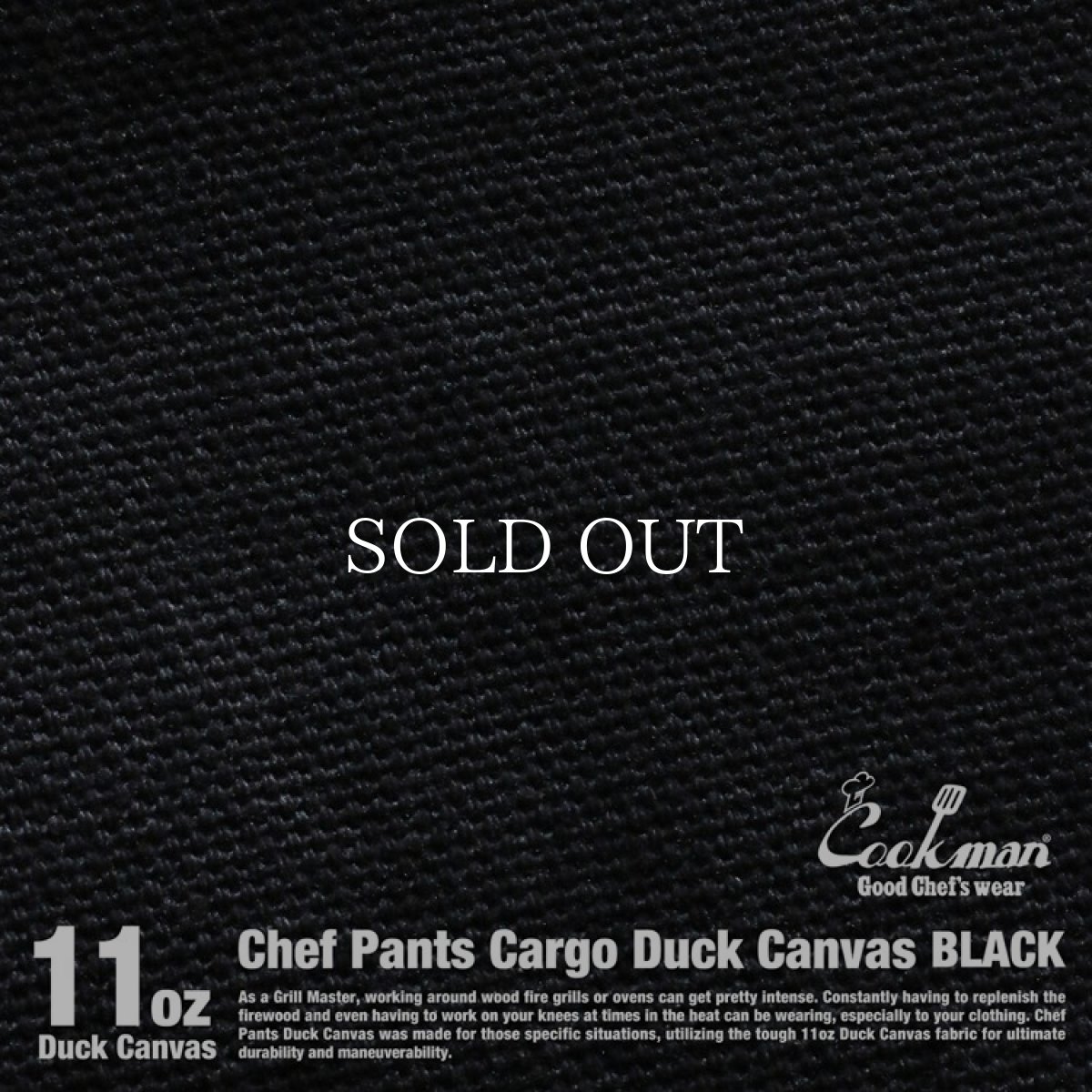 画像11: COOKMAN  Chef Pants Cargo Duck Canvas (Black) (11)