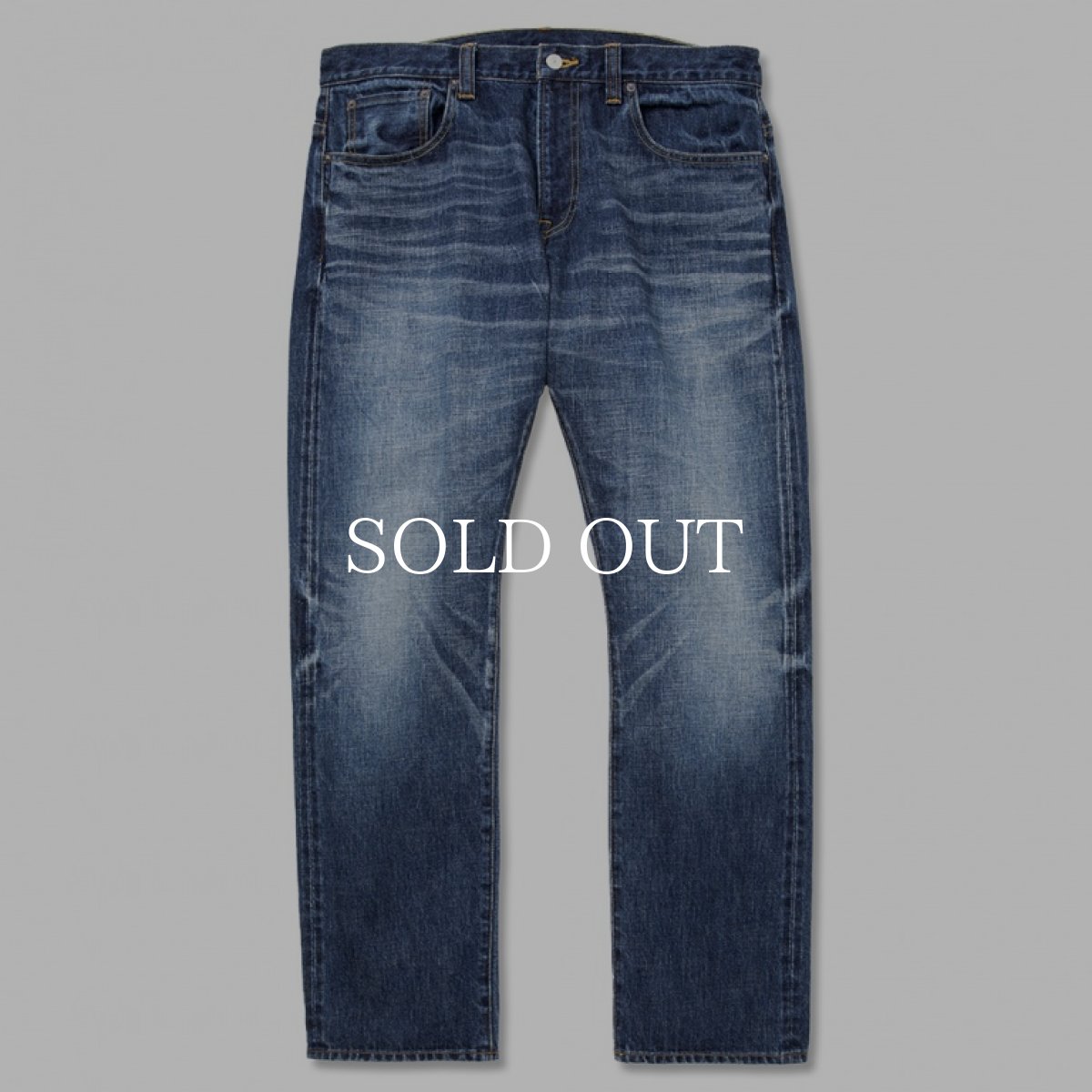 画像1: CALEE  Vintage reproduct tapered used denim pants (Used Indigo Blue) (1)