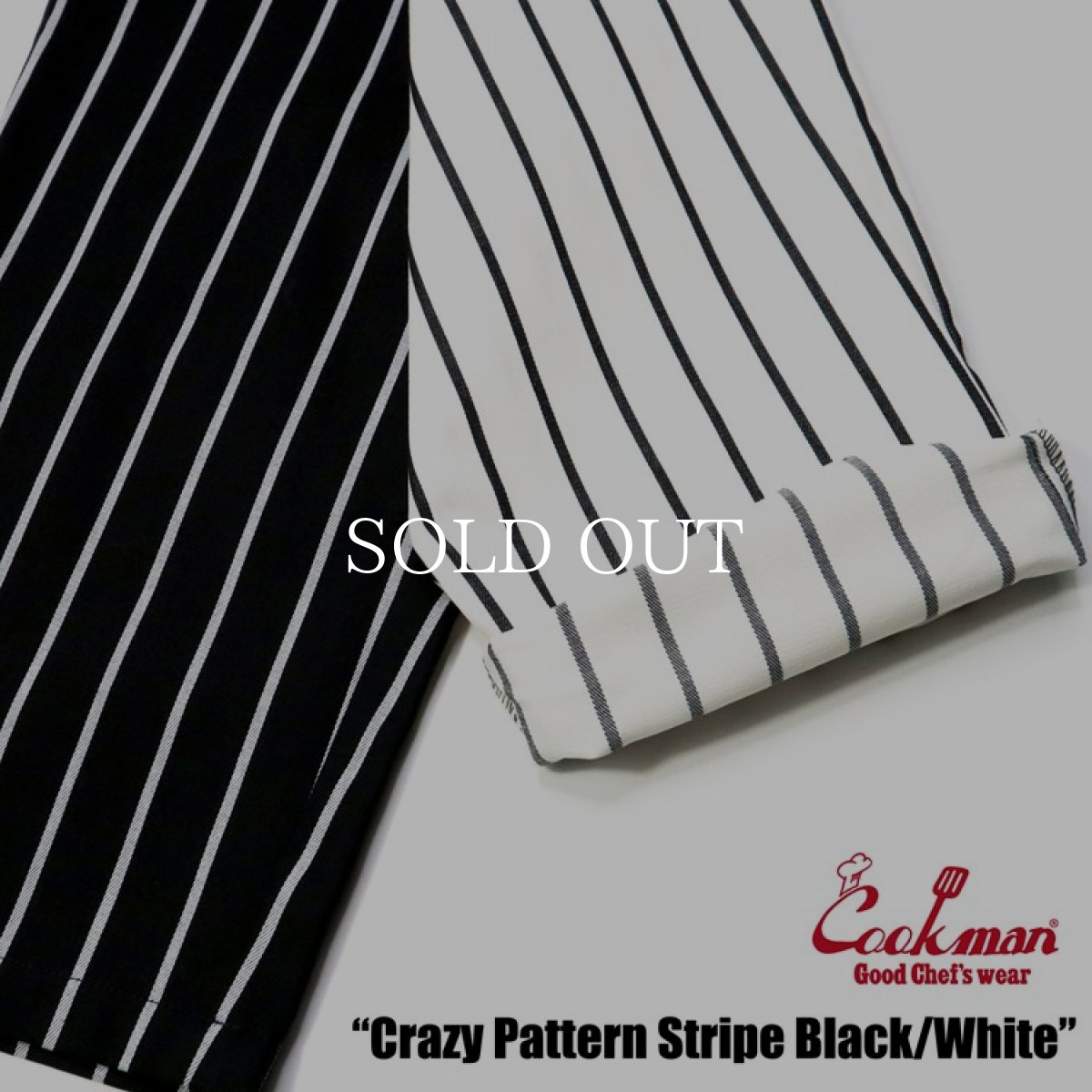 画像8: COOKMAN  シェフパンツ Chef Pants Crazy Pattern Stripe Black/White (Multi) (8)