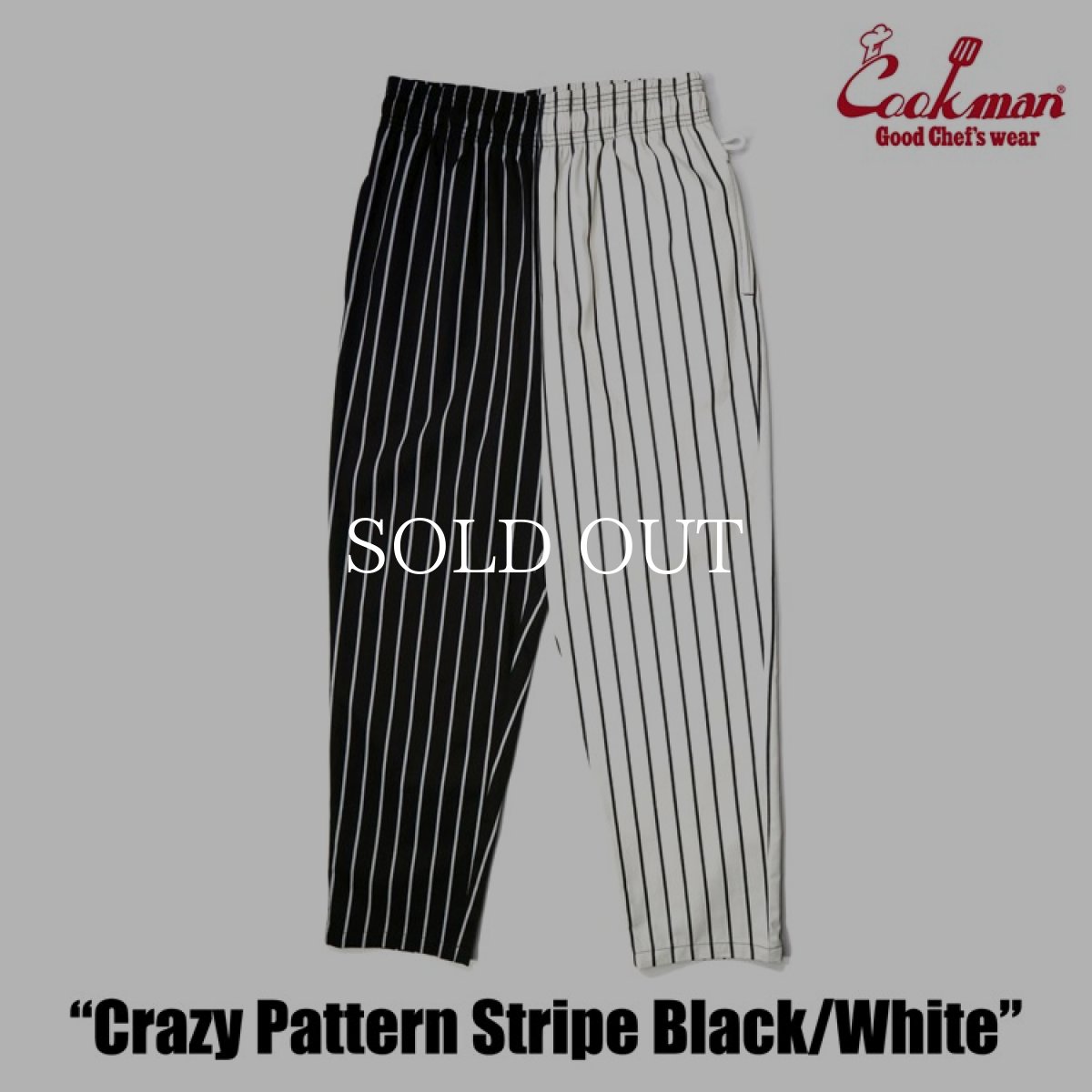 画像3: COOKMAN  シェフパンツ Chef Pants Crazy Pattern Stripe Black/White (Multi) (3)