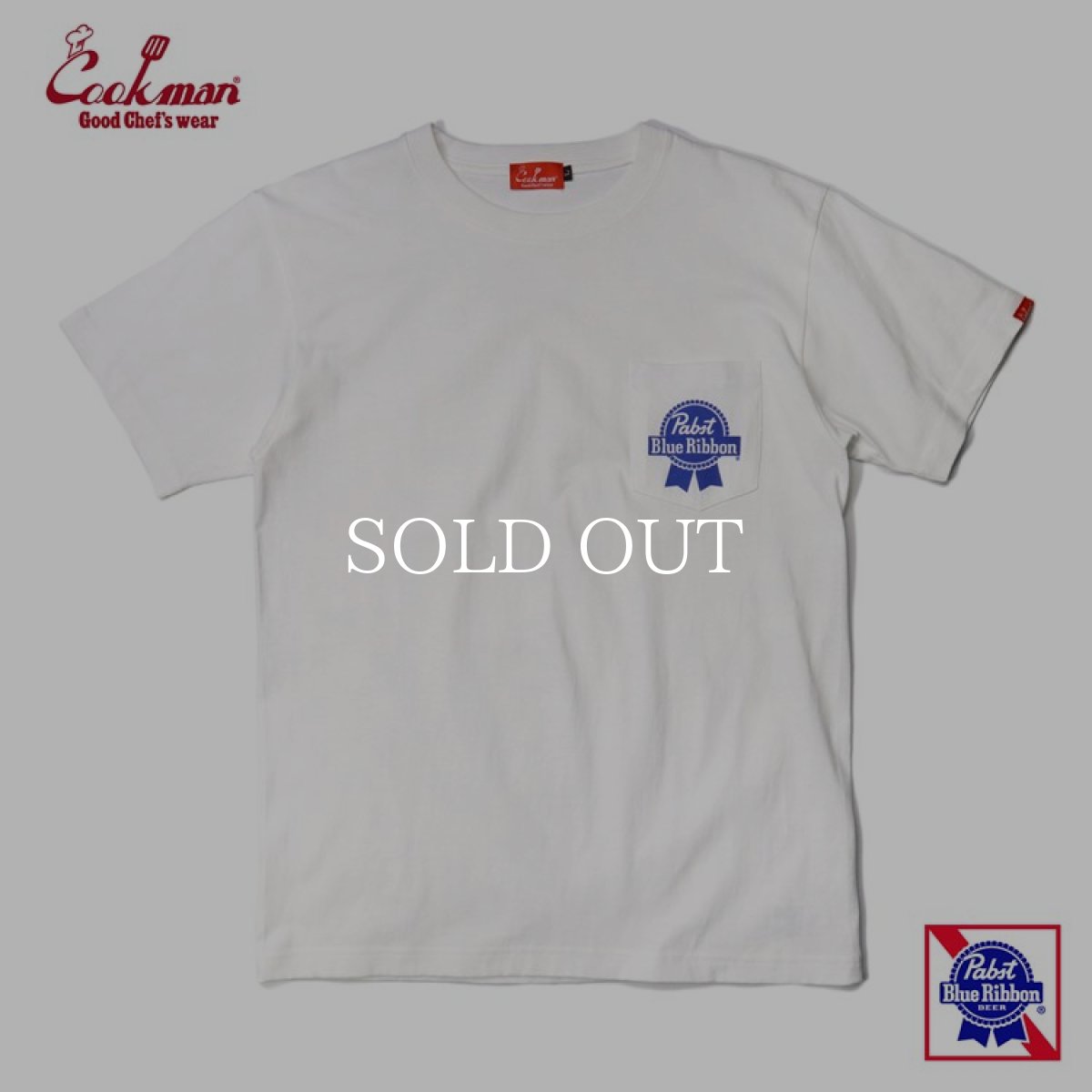 画像1: COOKMAN  Tシャツ Pabst Pocket (White) (1)
