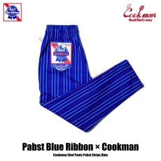 画像1: COOKMAN  シェフパンツ Chef Pants Pabst Stripe Blue (Blue) (1)
