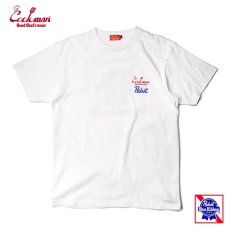 画像1: COOKMAN  Tシャツ Pabst Ribbon Checker (White) (1)