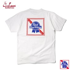 画像2: COOKMAN  Tシャツ Pabst Ribbon Checker (White) (2)