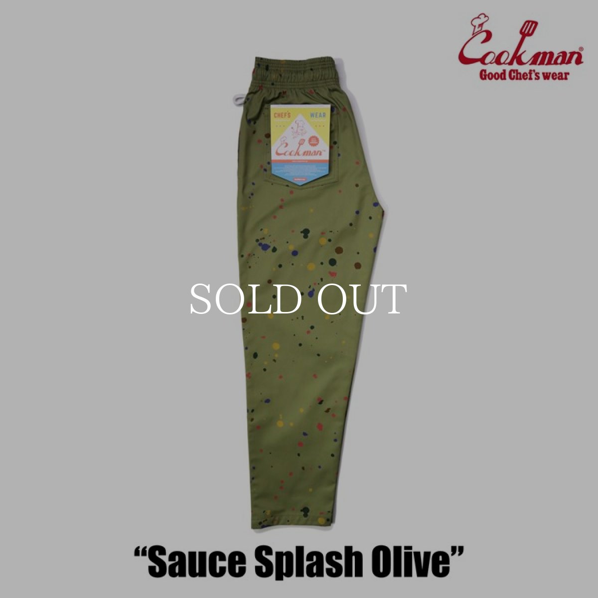 画像2: COOKMAN  シェフパンツ Chef Pants Sauce Splash Olive (Olive Green) (2)