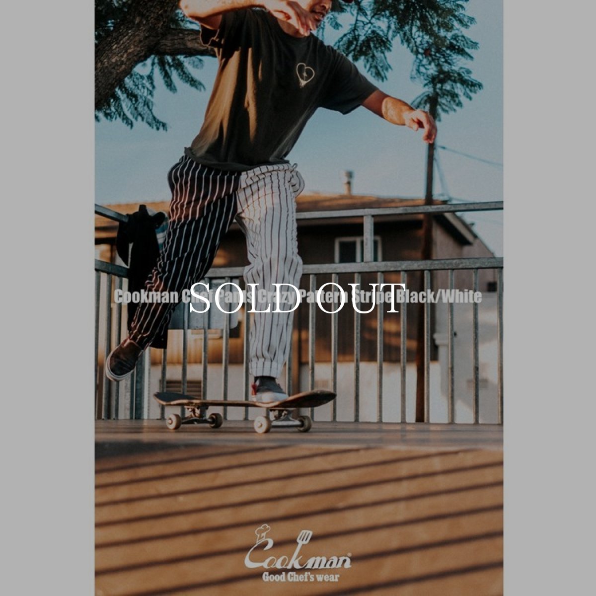 画像10: COOKMAN  シェフパンツ Chef Pants Crazy Pattern Stripe Black/White (Multi) (10)