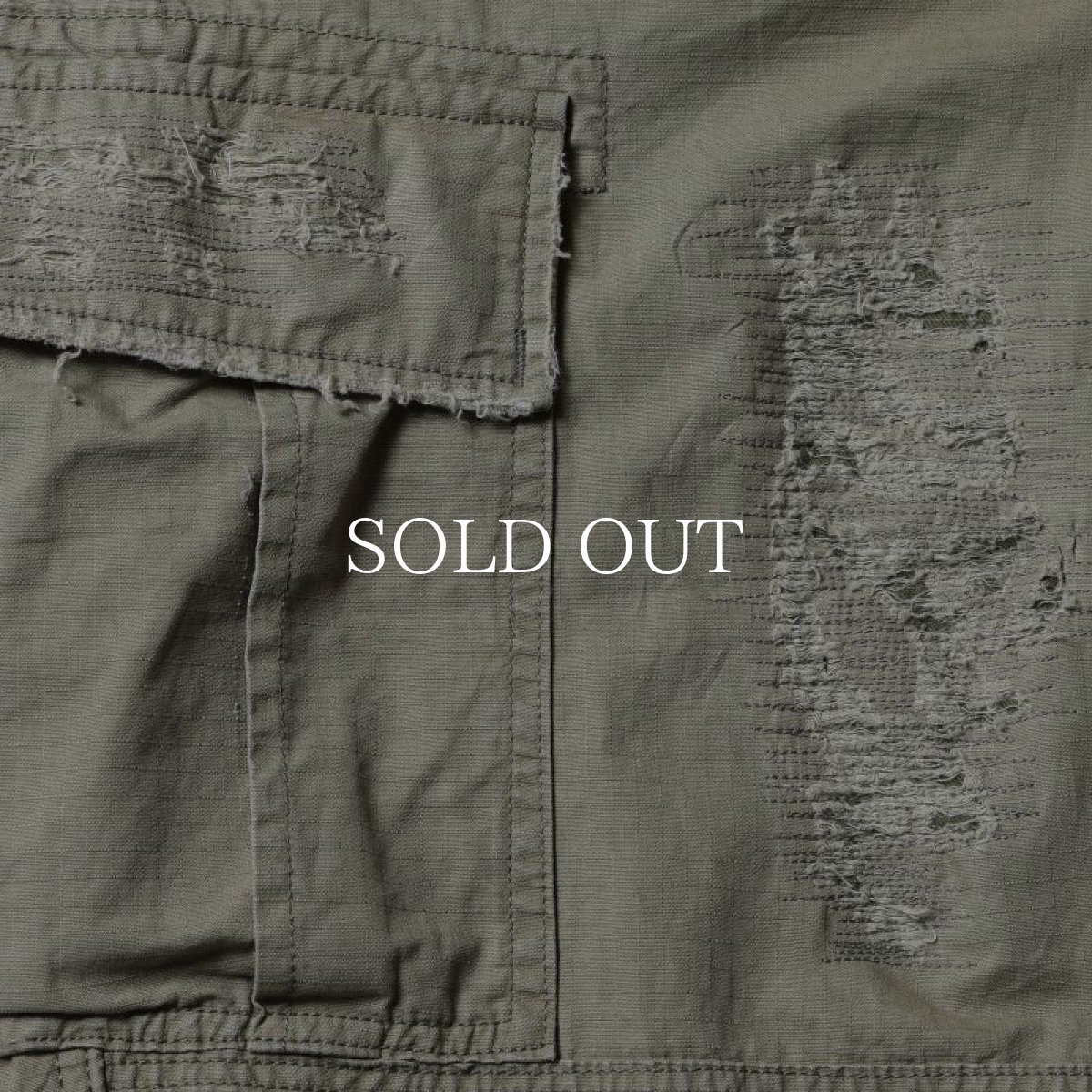画像4: Liberaiders  REPAIRED RIP STOP PANTS (OLIVE) (4)