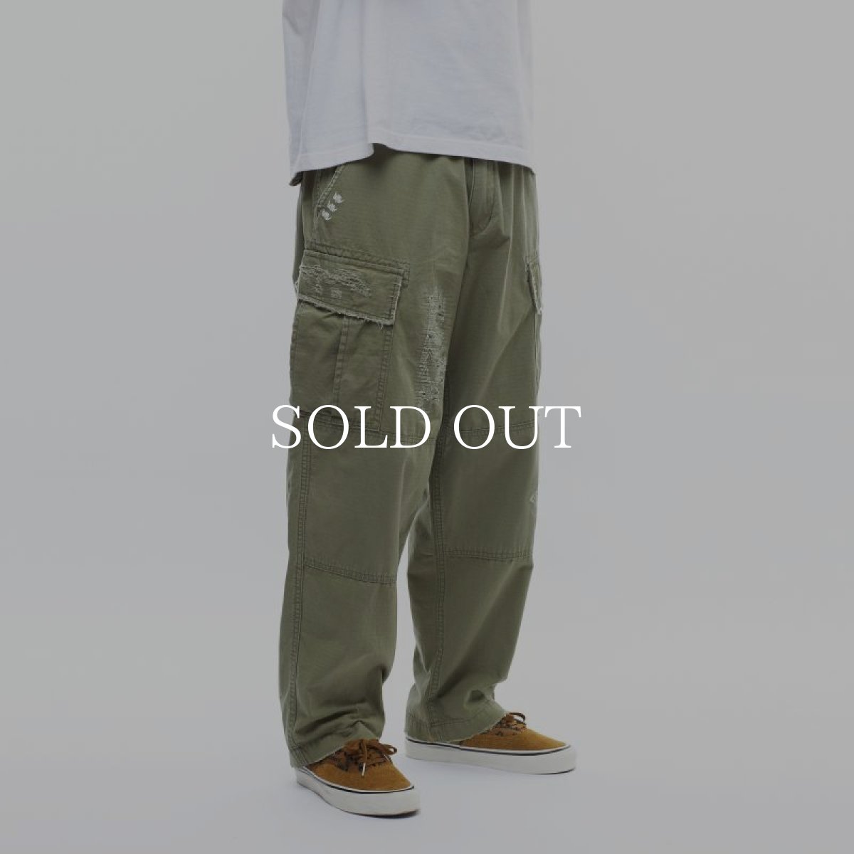 画像13: Liberaiders  REPAIRED RIP STOP PANTS (OLIVE) (13)