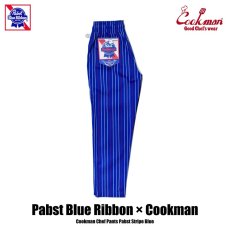 画像2: COOKMAN  シェフパンツ Chef Pants Pabst Stripe Blue (Blue) (2)