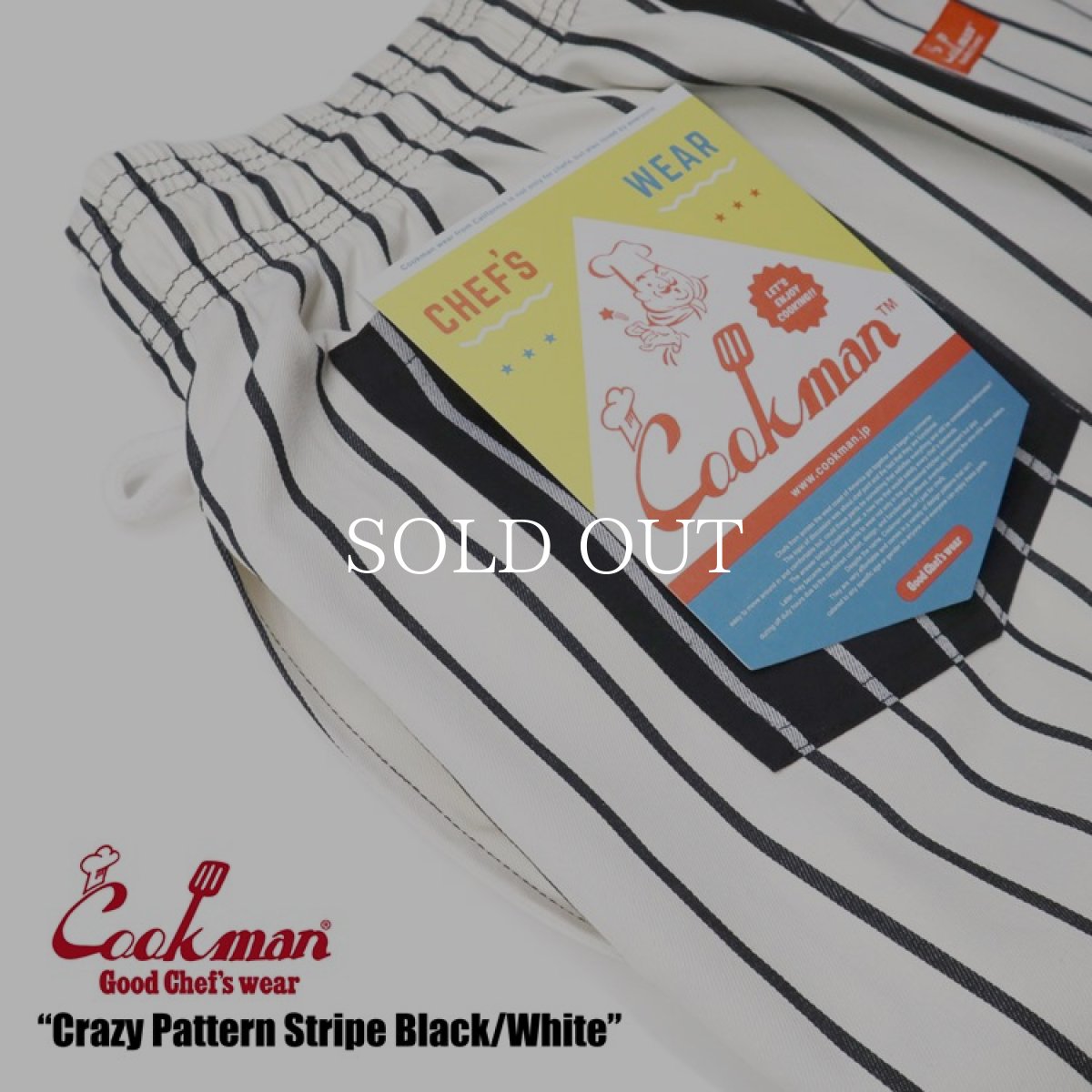 画像5: COOKMAN  シェフパンツ Chef Pants Crazy Pattern Stripe Black/White (Multi) (5)