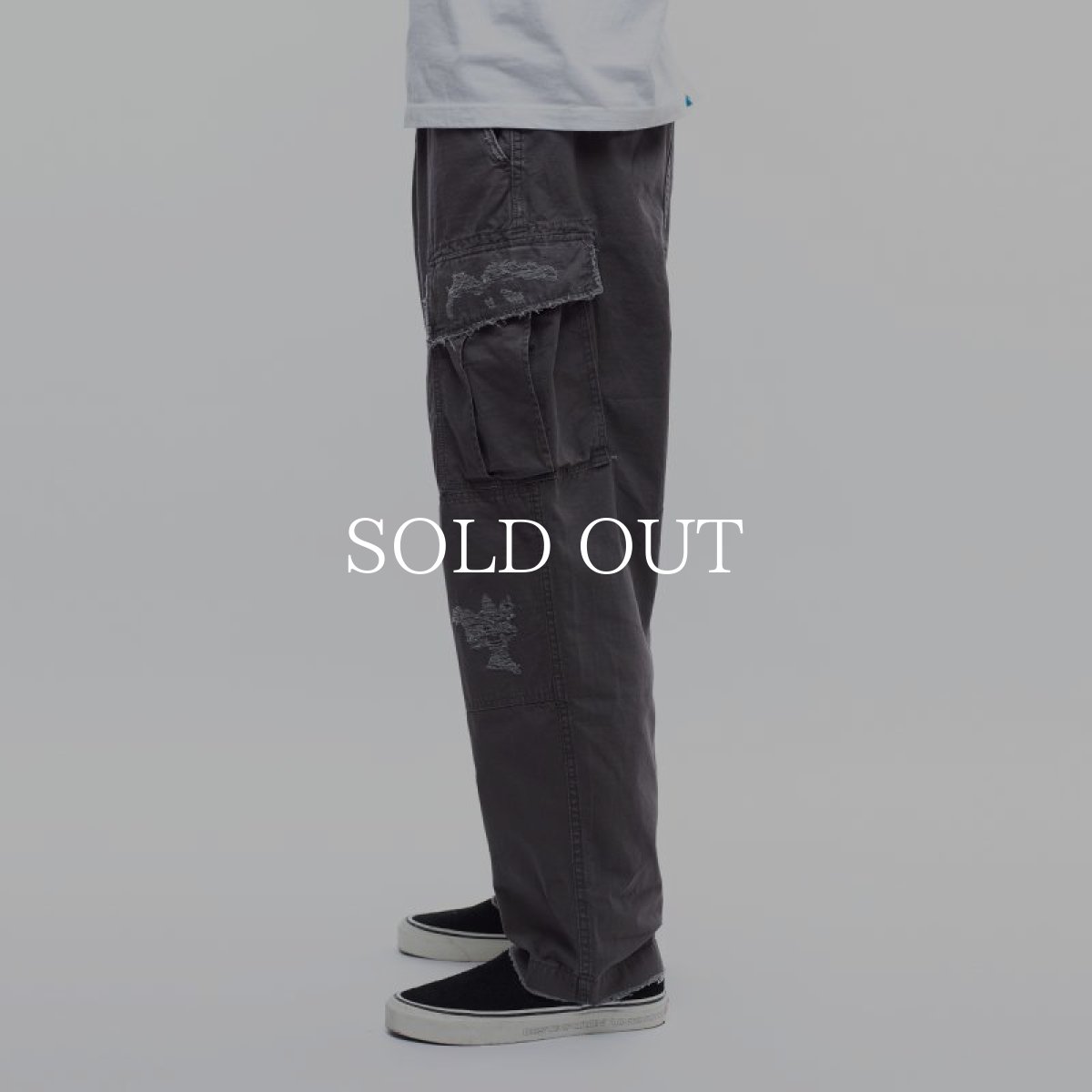 画像9: Liberaiders  REPAIRED RIP STOP PANTS (BLACK) (9)