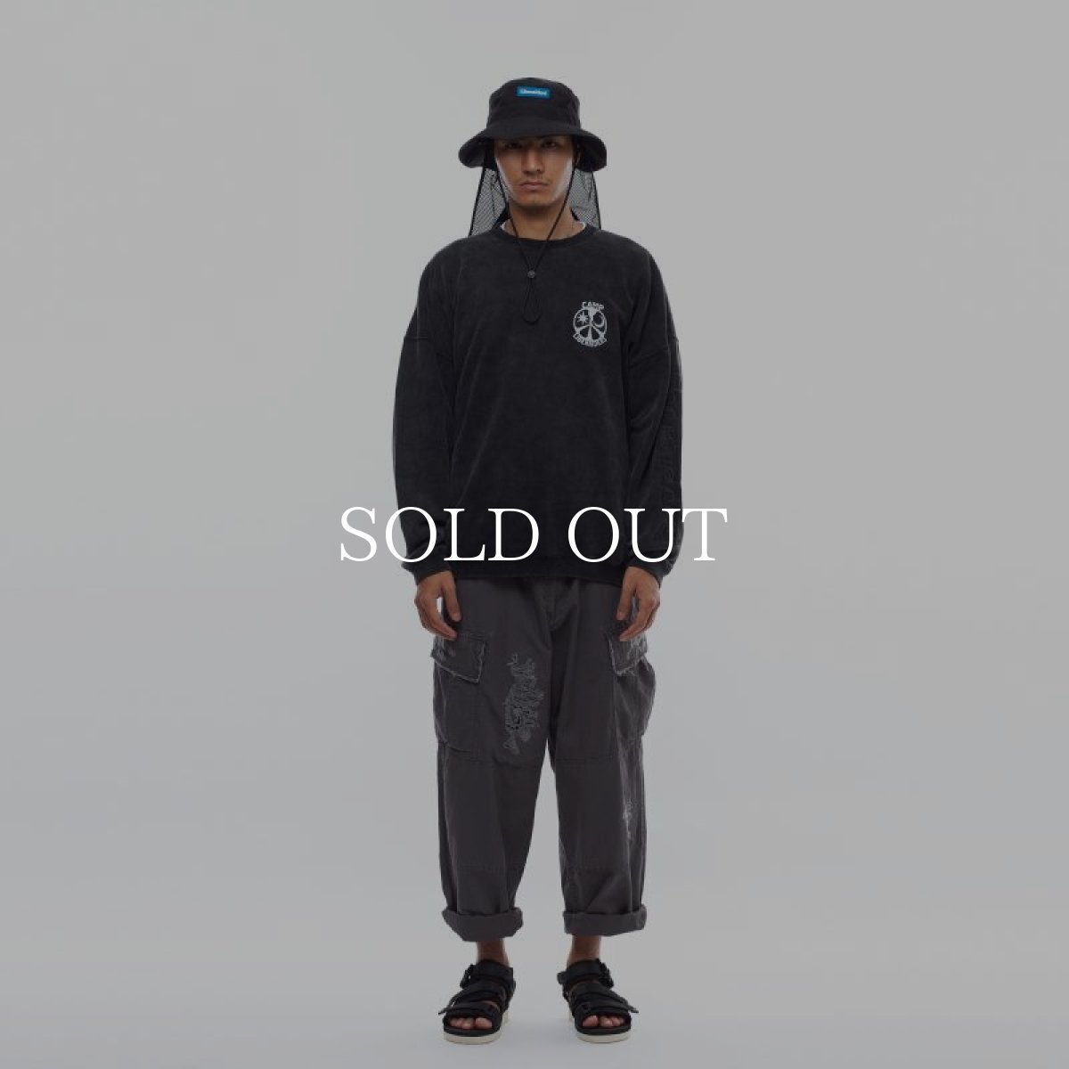 画像13: Liberaiders  REPAIRED RIP STOP PANTS (BLACK) (13)