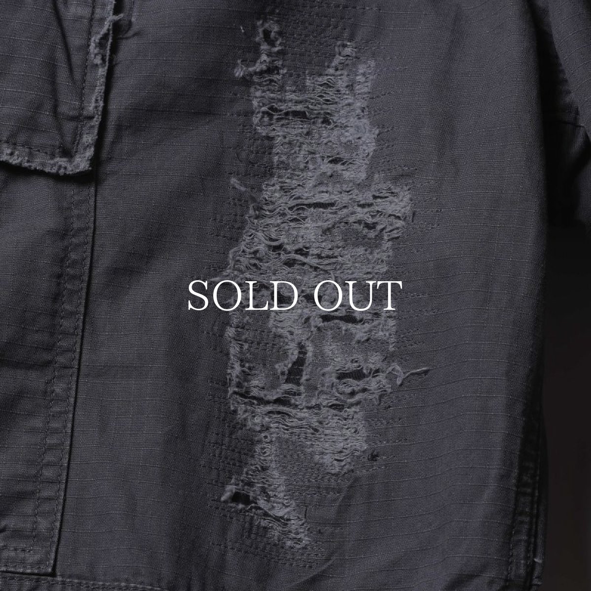 画像4: Liberaiders  REPAIRED RIP STOP PANTS (BLACK) (4)