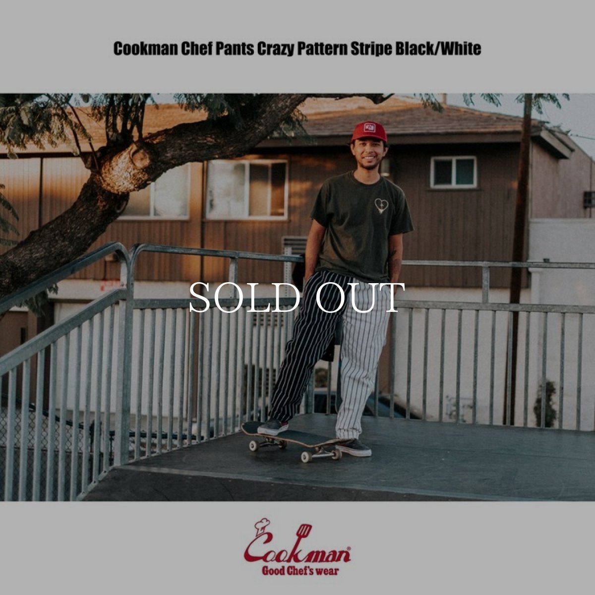 画像11: COOKMAN  シェフパンツ Chef Pants Crazy Pattern Stripe Black/White (Multi) (11)