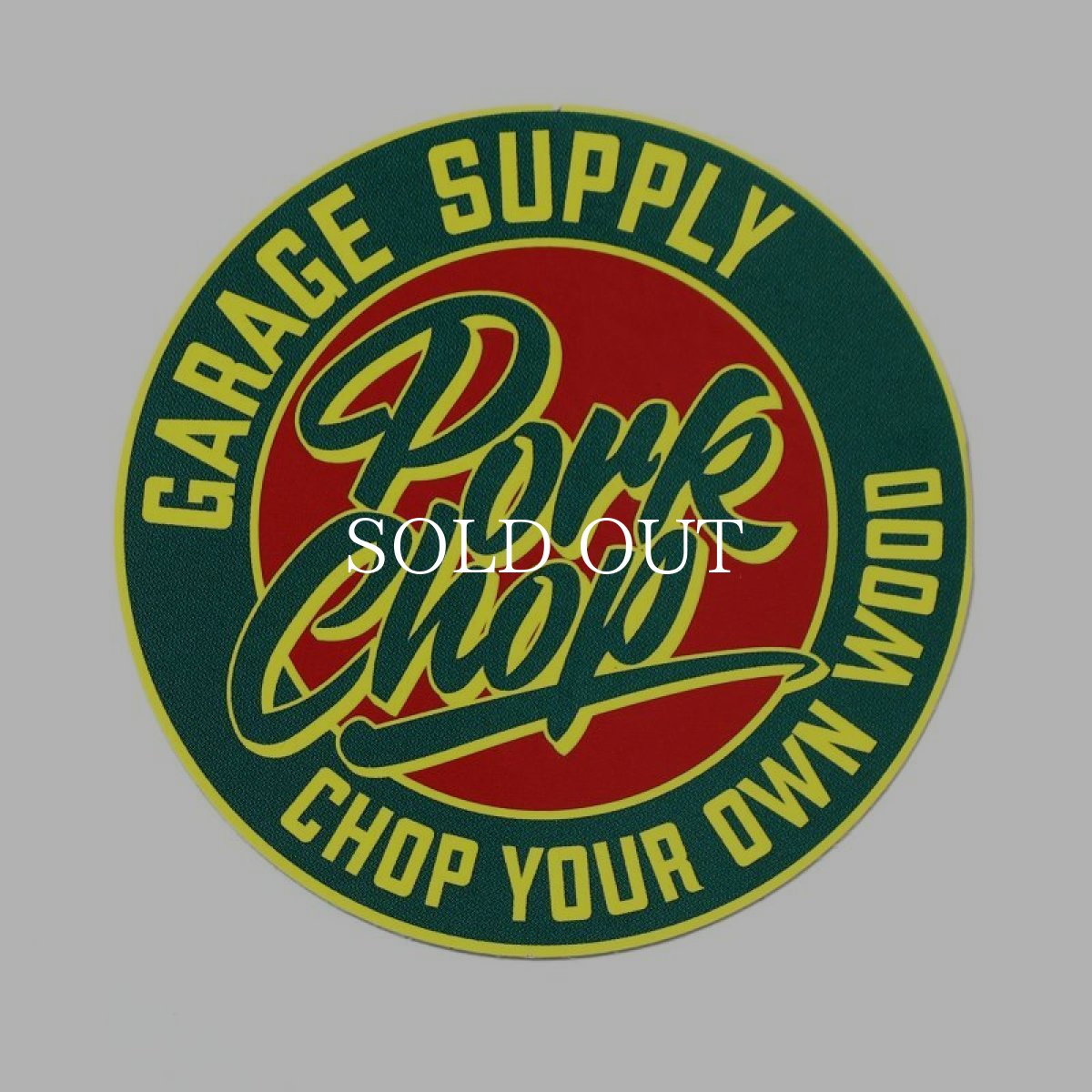 画像1: PORKCHOP GARAGE SUPPLY  CIRCLE SCRIPT STICKER (GREEN) (1)