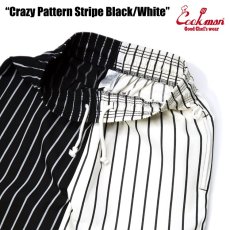 画像5: COOKMAN  シェフパンツ Chef Pants Short Crazy Pattern Stripe Black/White (Multi) (5)