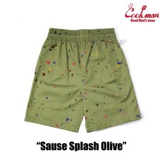 画像2: COOKMAN  シェフパンツ Chef Pants Short Sauce Splash Olive (Olive Green) (2)