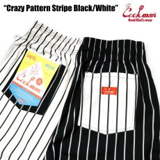 画像6: COOKMAN  シェフパンツ Chef Pants Short Crazy Pattern Stripe Black/White (Multi) (6)
