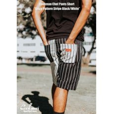 画像9: COOKMAN  シェフパンツ Chef Pants Short Crazy Pattern Stripe Black/White (Multi) (9)