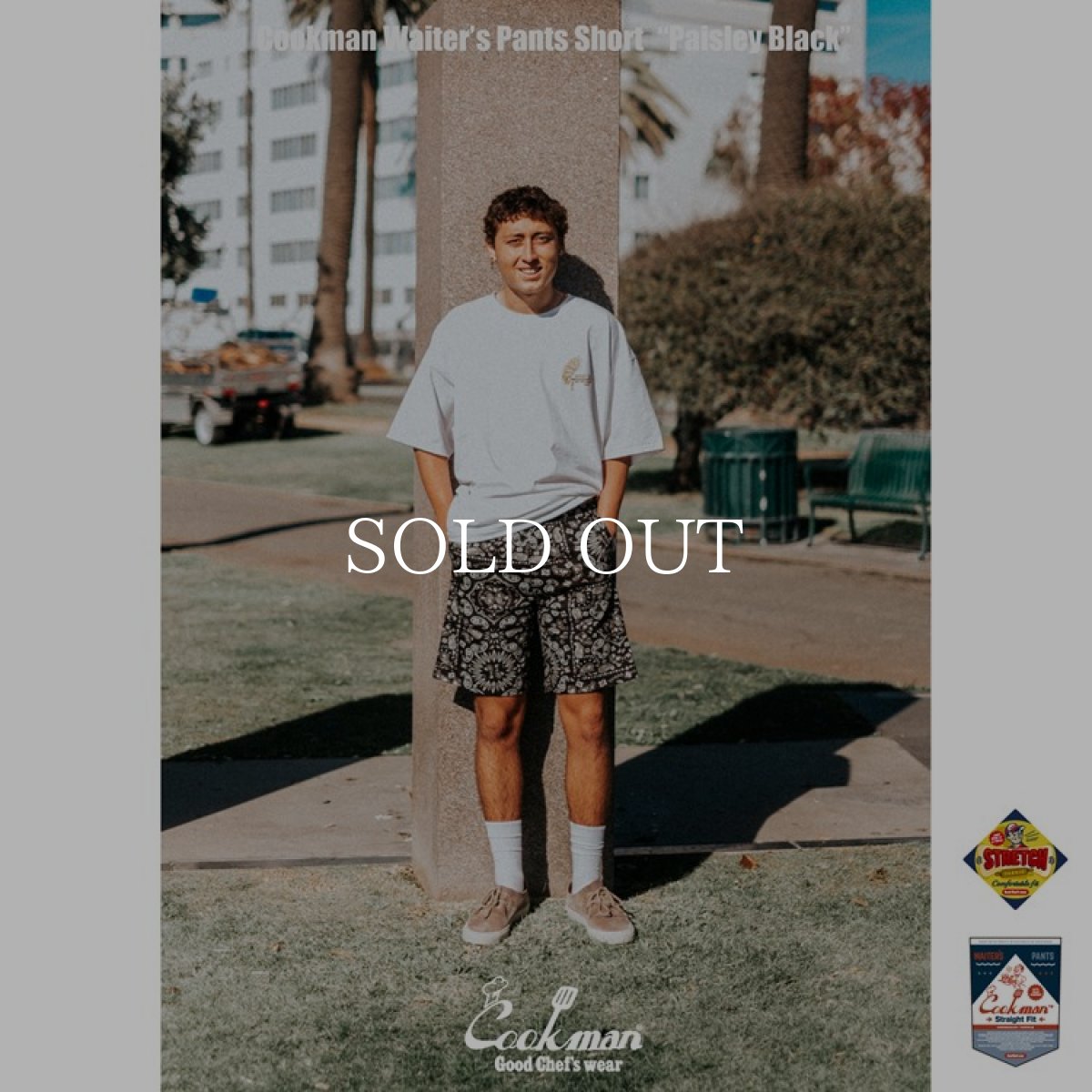 画像8: COOKMAN  ウェイターズパンツ Waiter's Pants Short Paisley Black (Black) (8)