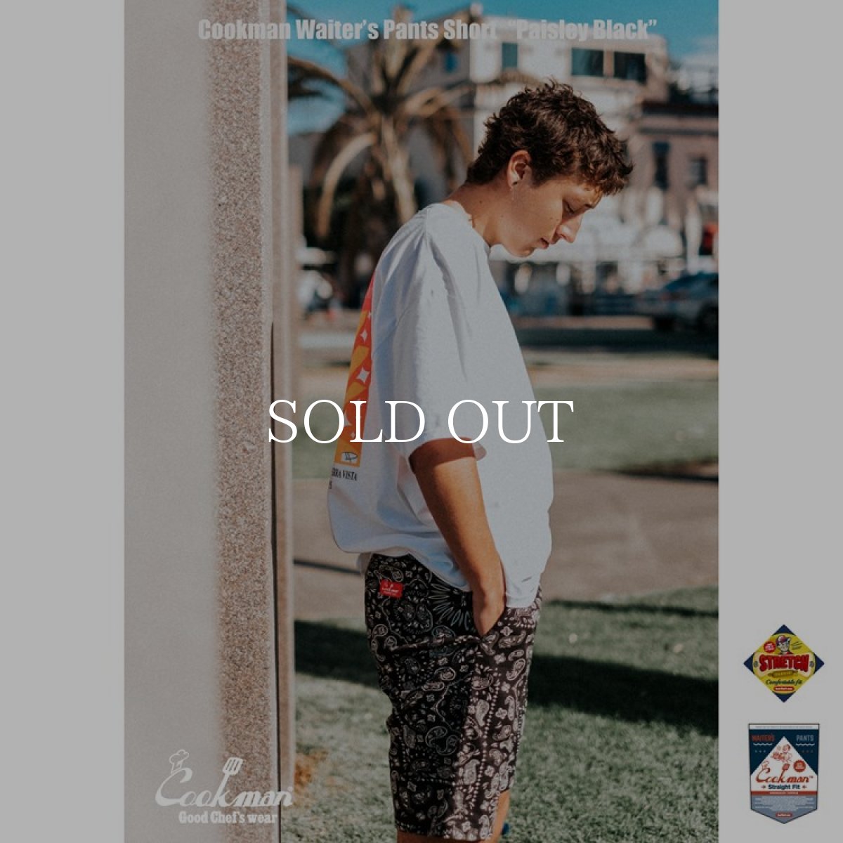 画像9: COOKMAN  ウェイターズパンツ Waiter's Pants Short Paisley Black (Black) (9)