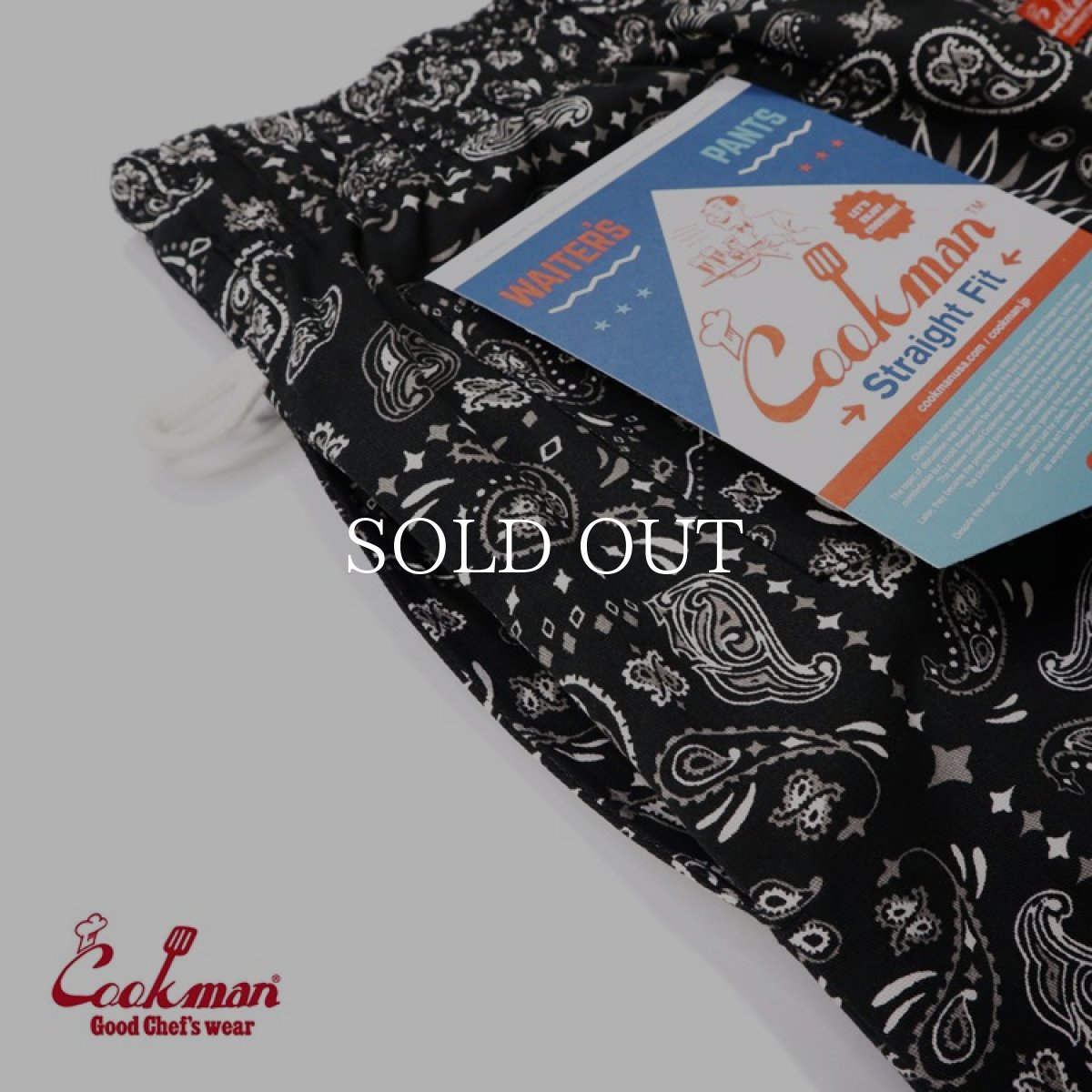 画像7: COOKMAN  ウェイターズパンツ Waiter's Pants Short Paisley Black (Black) (7)
