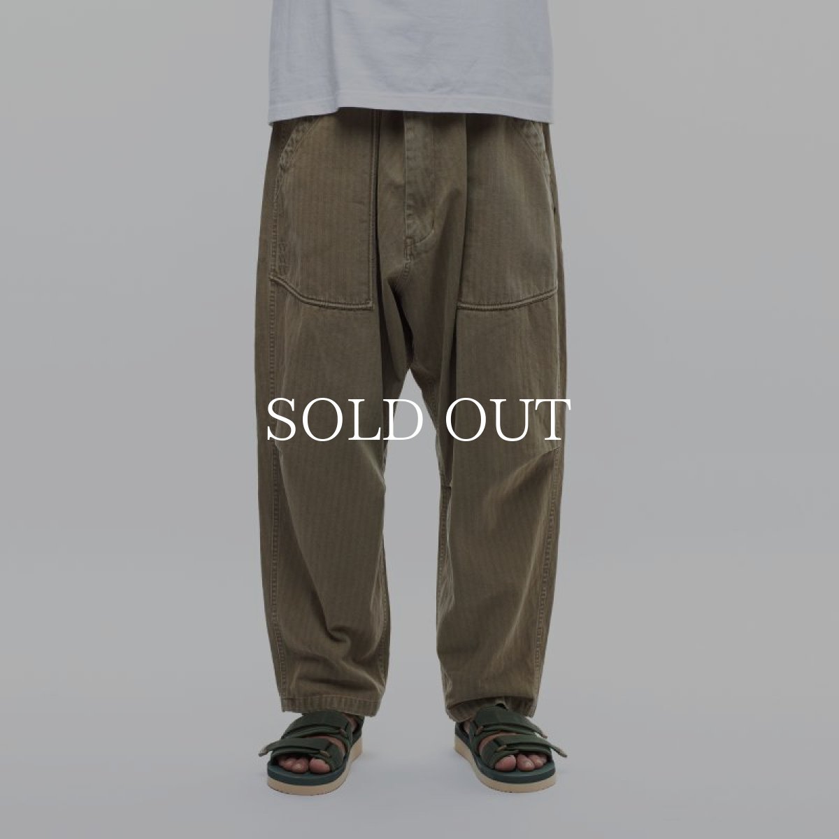 画像6: Liberaiders  GARMENTDYED HERRINGBONE PANTS (BEIGE) (6)