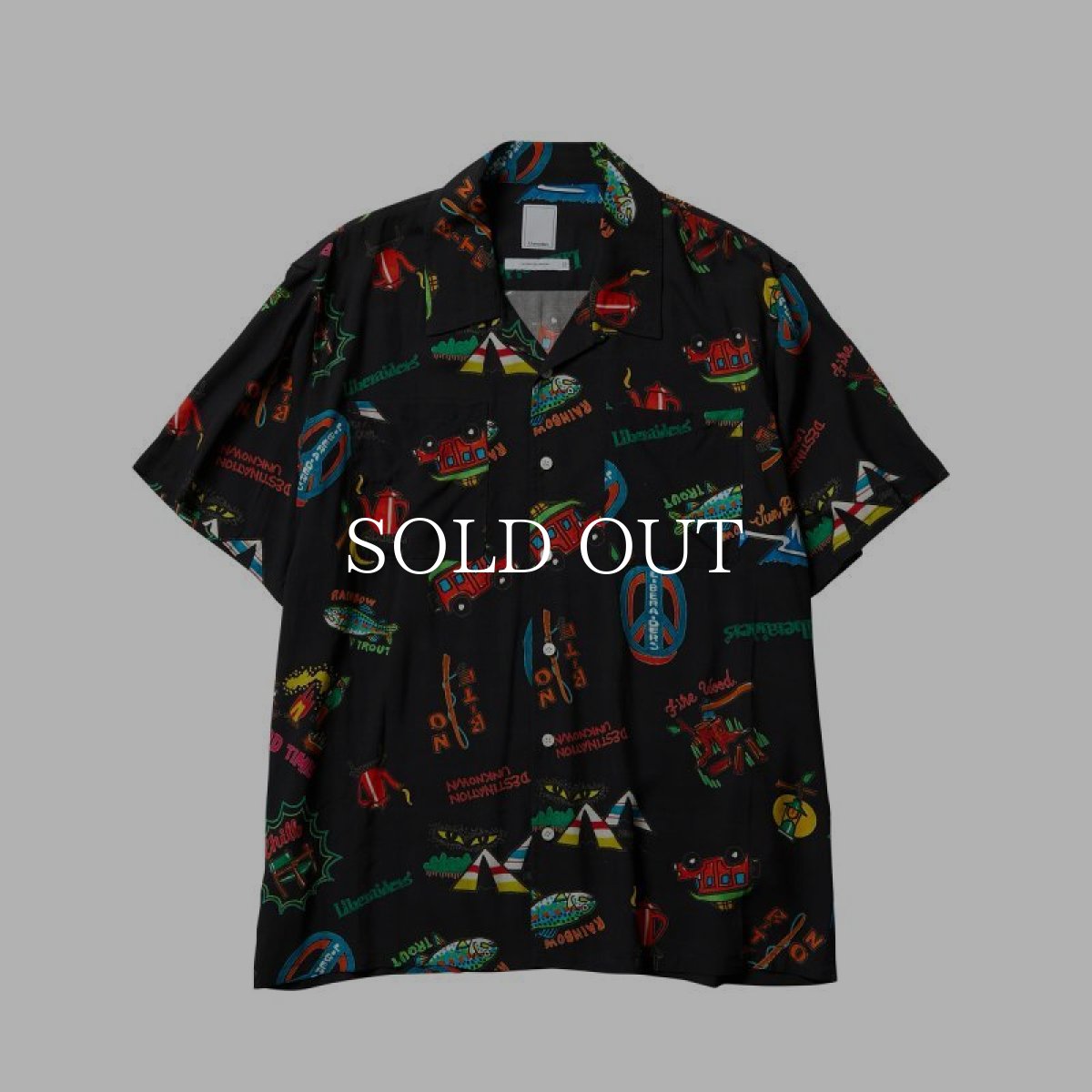画像1: Liberaiders  CAMP FUJI RAYON SHIRT (BLACK) (1)