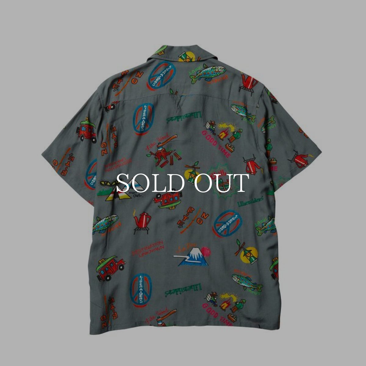画像2: Liberaiders  CAMP FUJI RAYON SHIRT (GRAY) (2)