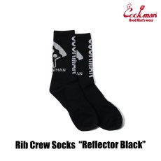 画像2: COOKMAN  ソックス Rib Crew Socks Reflector Black (Black) (2)