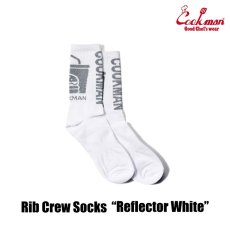 画像2: COOKMAN  ソックス Rib Crew Socks Reflector White (White) (2)