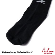 画像5: COOKMAN  ソックス Rib Crew Socks Reflector Black (Black) (5)
