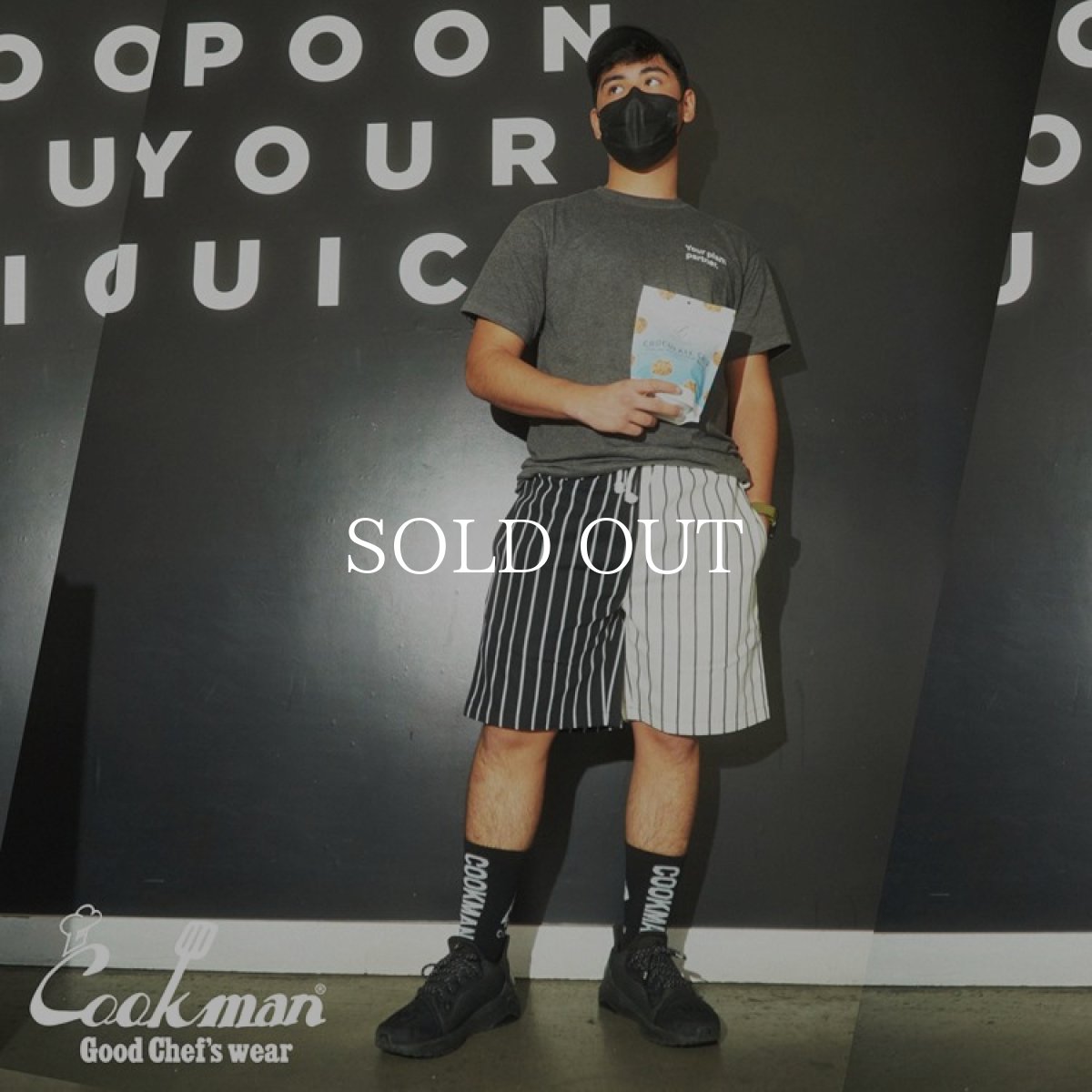 画像8: COOKMAN  ソックス Rib Crew Socks Reflector Black (Black) (8)