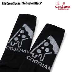 画像4: COOKMAN  ソックス Rib Crew Socks Reflector Black (Black) (4)