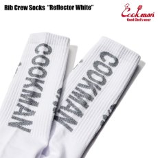 画像3: COOKMAN  ソックス Rib Crew Socks Reflector White (White) (3)