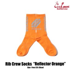 画像1: COOKMAN  ソックス Rib Crew Socks Reflector Orange (Orange) (1)